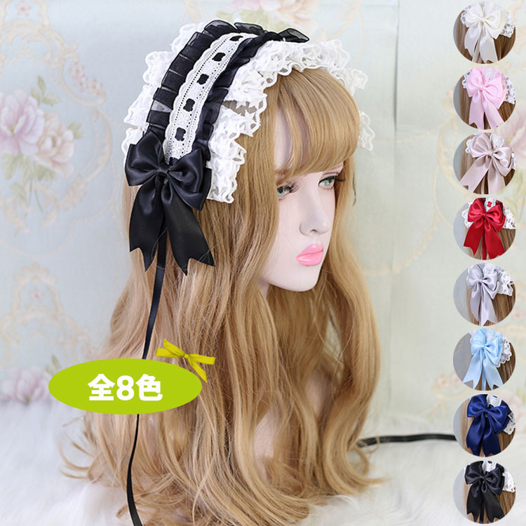 カチューシャ ロリータ ヘアアクセサリー リボン ヘッドドレス ゴスロリ レース ピン付き かわいい 全8色カチューシャ ロリータ ヘアアクセサリ ジュエリー アクセサリー 43%Off オフホワイト