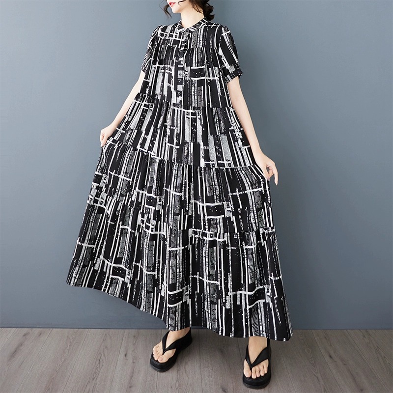 ロングワンピース 半袖 春夏 シャツワンピース マキシ レディース ワンピース 薄手 チュニック きれいめ 切替 ワンピ スカート オーバーサイズ 体型カバー ロングスカート Tシャツ カジュア 上品