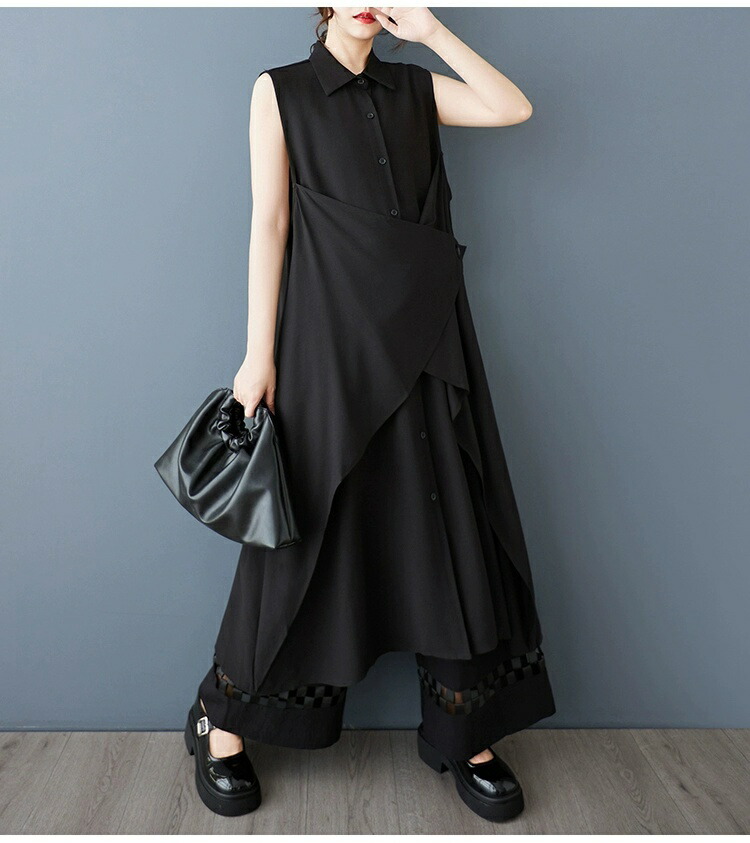 ワンピース シャツワンピース 夏 レディース キャミワンピ ロングシャツ マキシワンピース 袖なし 夏服 春 ジャンスカ きれいめ 切替 ワンピ オーバーサイズ 体型カバー ロングスカート スカートワ