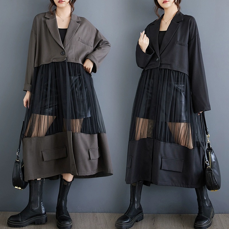 秋 ロングシャツ アウター レディース トップス コート ワンピース 長袖 無地 切替え ジャケット ブラウス チュニック トレンチコート きれいめ tシャツ カットソー オーバーサイズ 大人可愛い秋