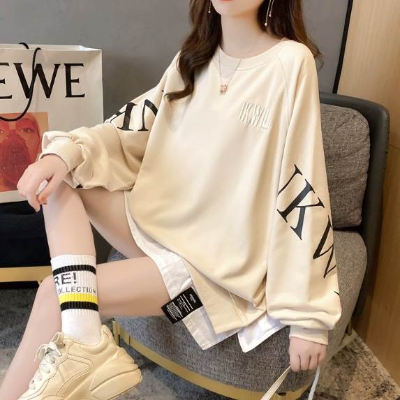 トップス トレーナー 袖あり 長袖 ボリューム袖 襟なし ラウンドネック 重ね着風 かわいい 大人可愛い きれいめ シンプル カジュアル 大人 上品 おしゃれ 大人女子 こなれ感 メンズラ かっこいい
